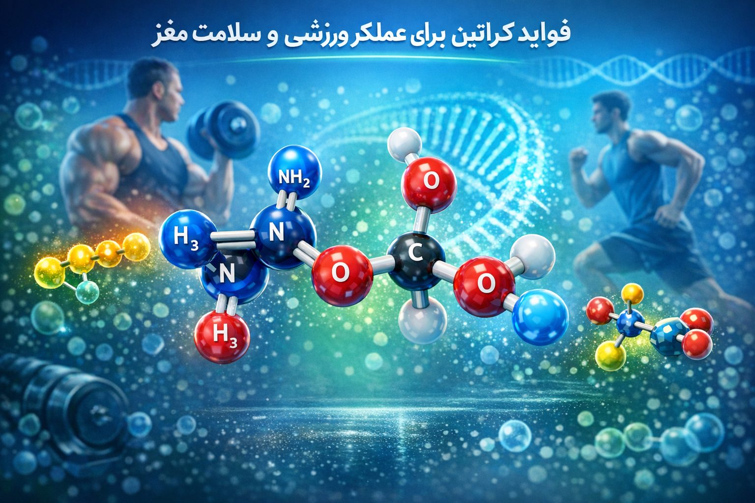 کراتین, مکمل کراتین, فواید کراتین, ساختار کراتین, اثرات کراتین, کراتین مونوهیدرات, عملکرد ورزشی, رشد عضلانی, سلامت مغز, اسیدهای آمینه, فسفوکراتین, تغذیه ورزشی, ایمنی کراتین, تحقیقات علمی کراتین, مکمل0های بدنسازی