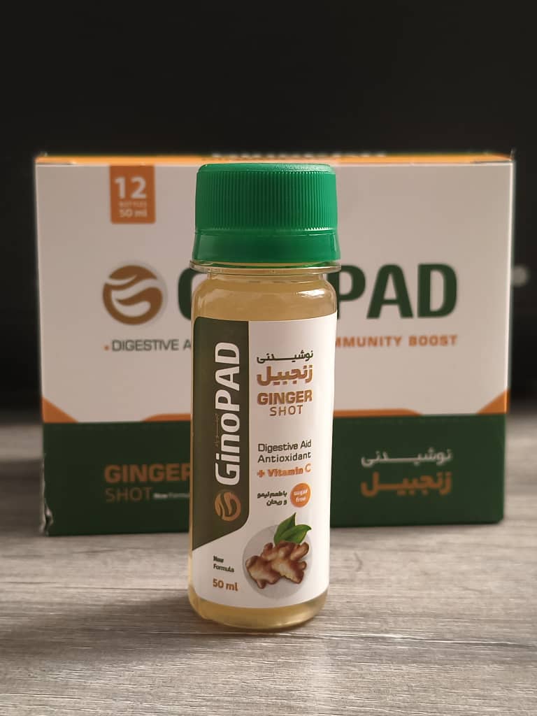 شات زنجبیل جینوپاد | نوشیدنی طبیعی افزایش انرژی و تقویت سیستم ایمنی