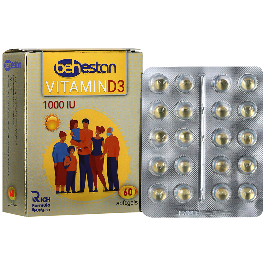 ویتامین D3 1000 واحد بهستان 